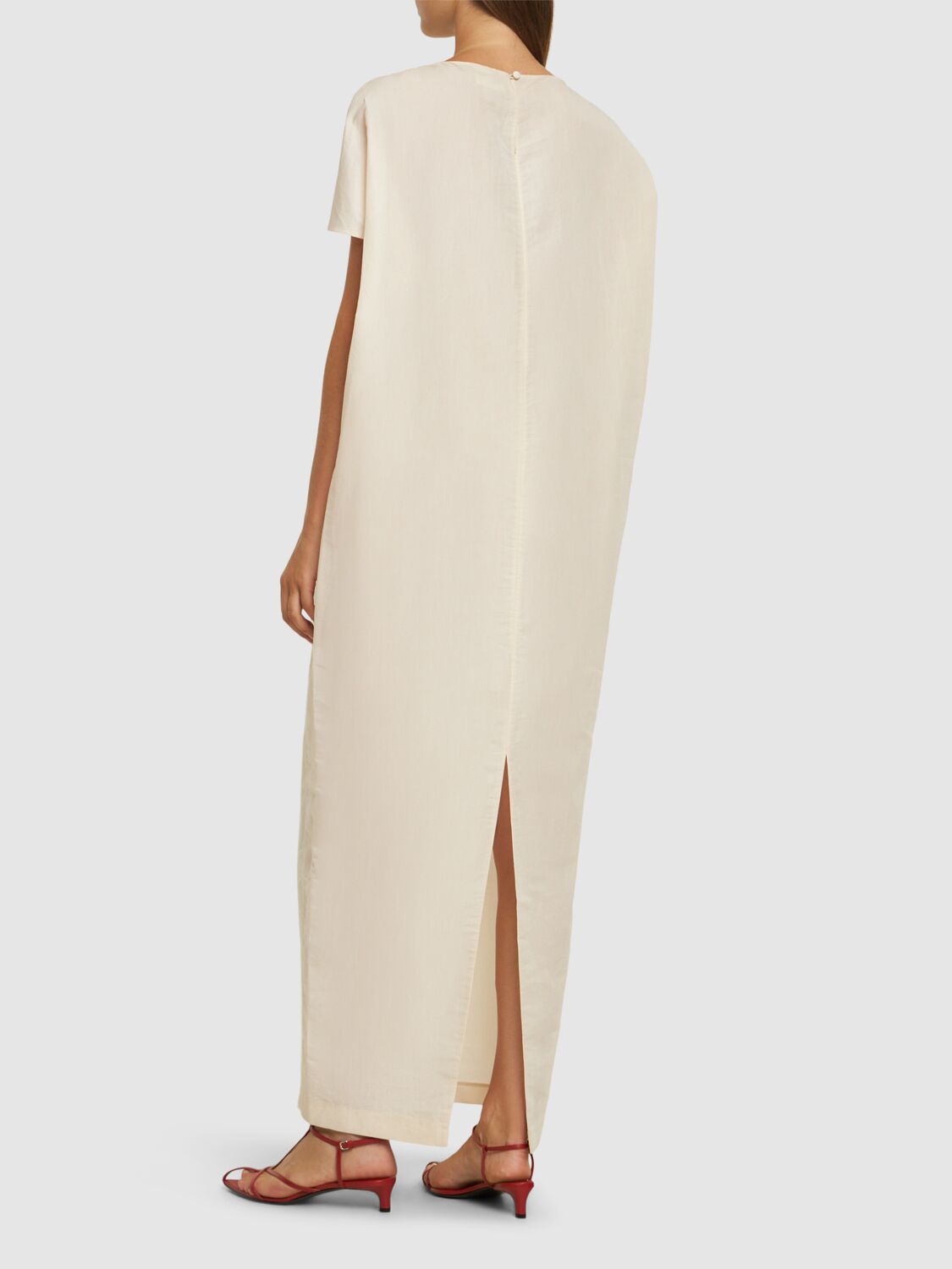 Khaite Webster Silk Blend Organza Long Dress In White