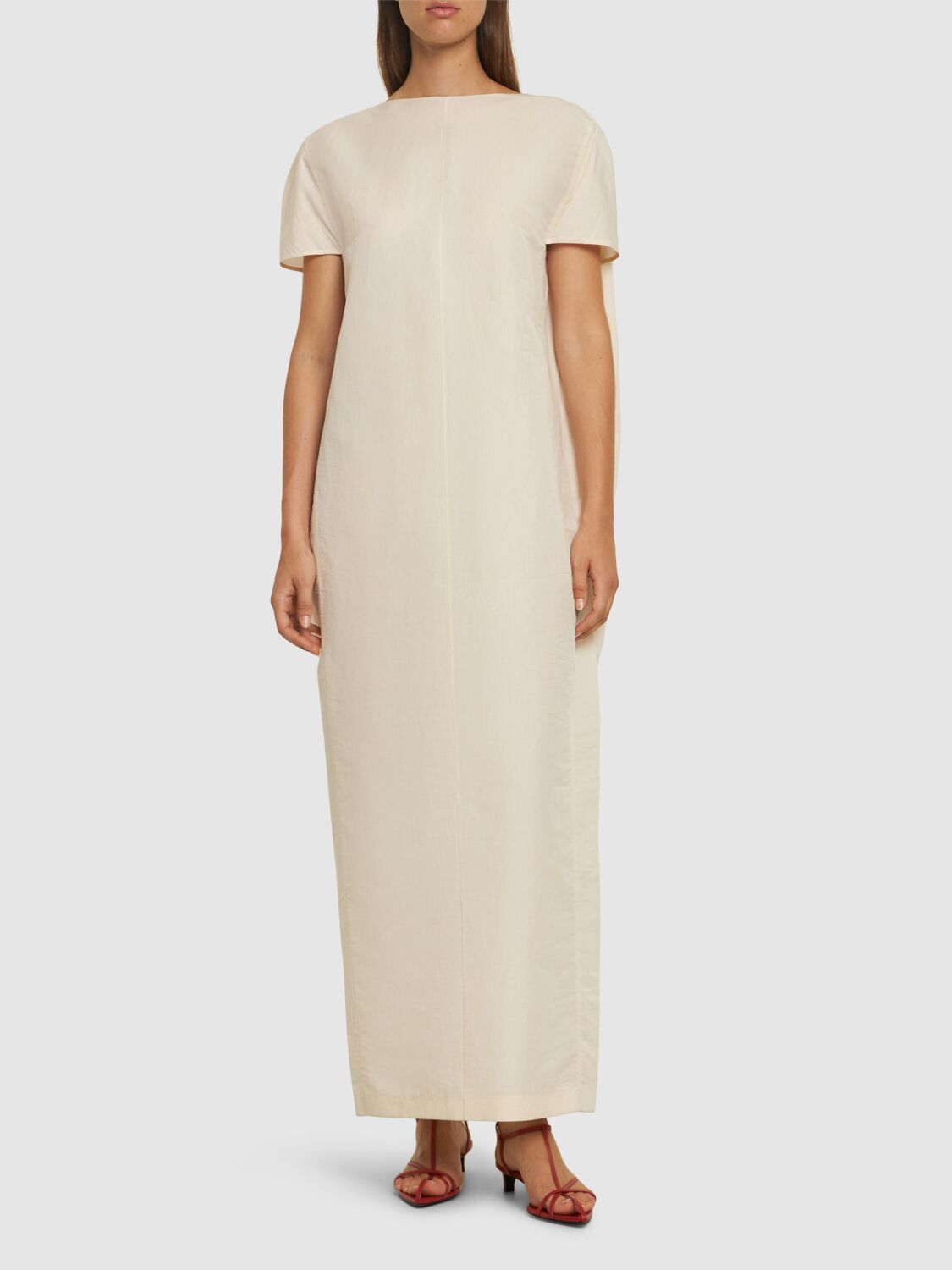 Khaite Webster Silk Blend Organza Long Dress In White
