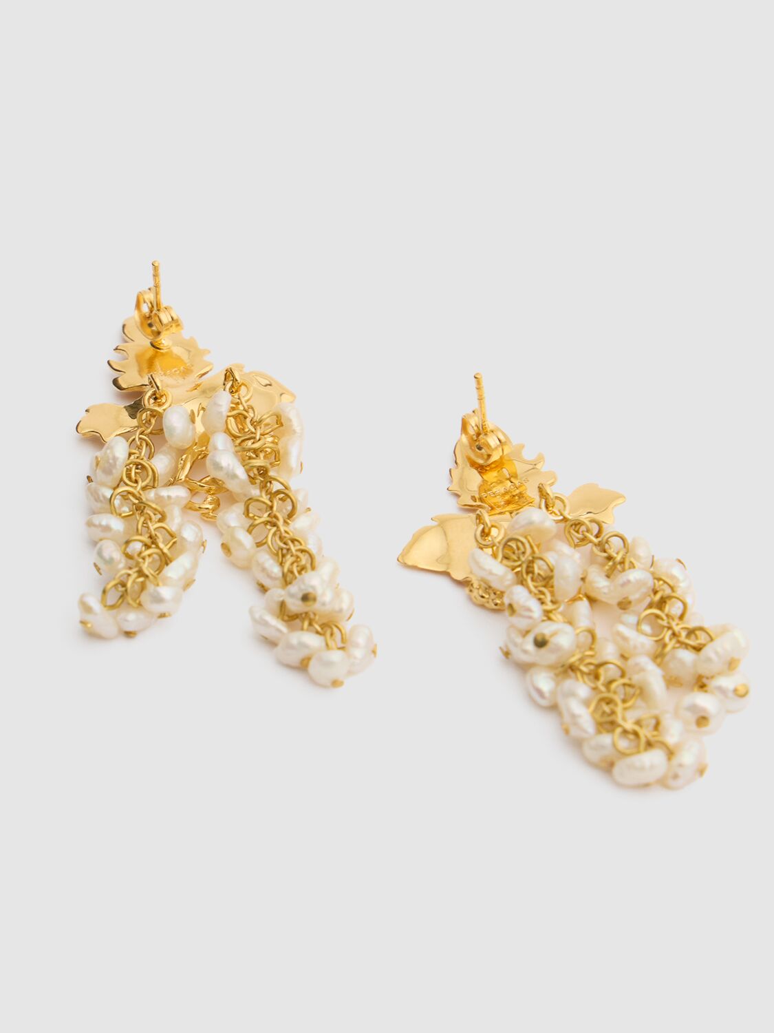 Shop Peracas Mini Adile Pearl Drop Earrings In Ivory