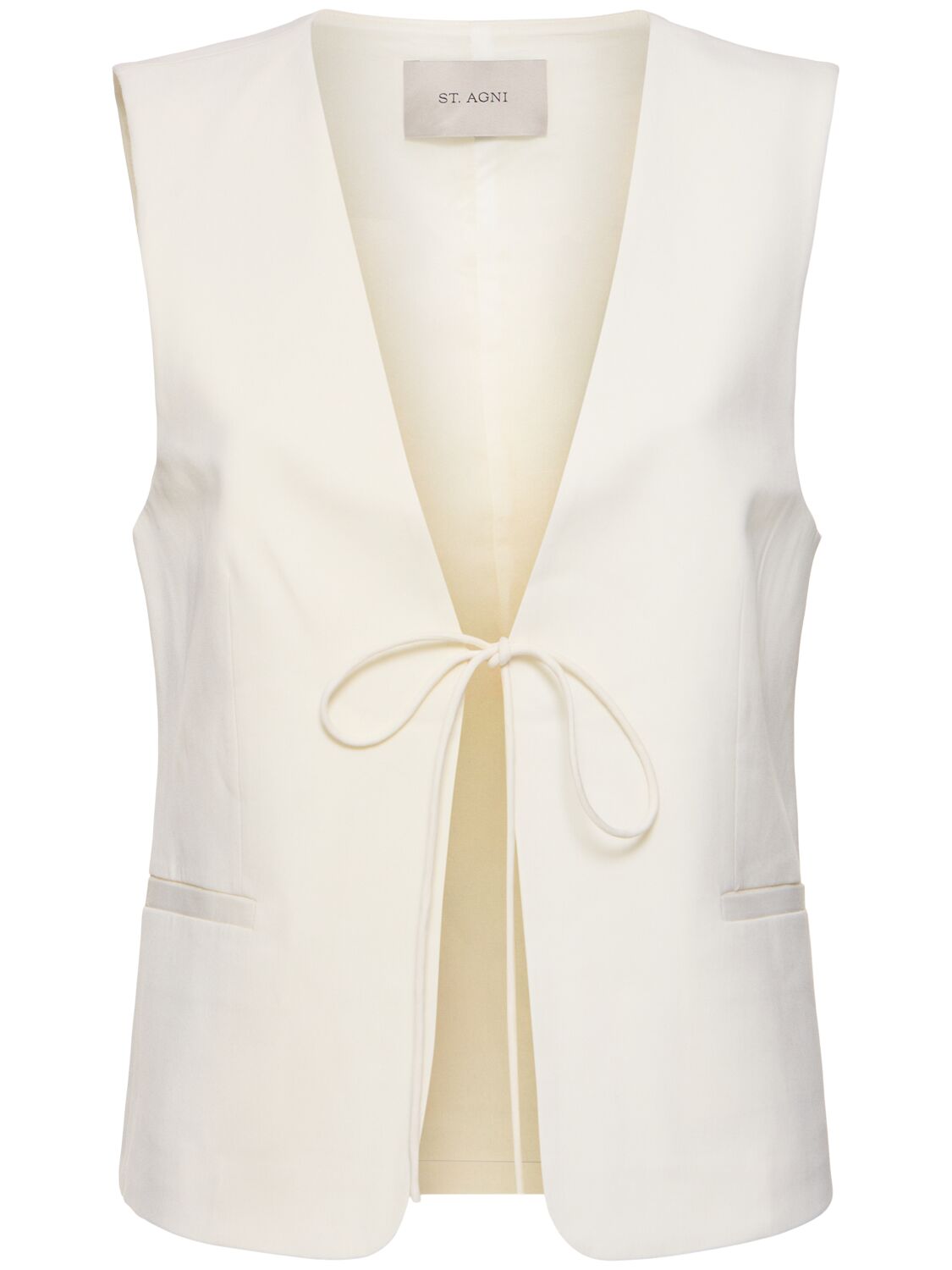 St.agni Rouleau Stretch Wool Vest In White