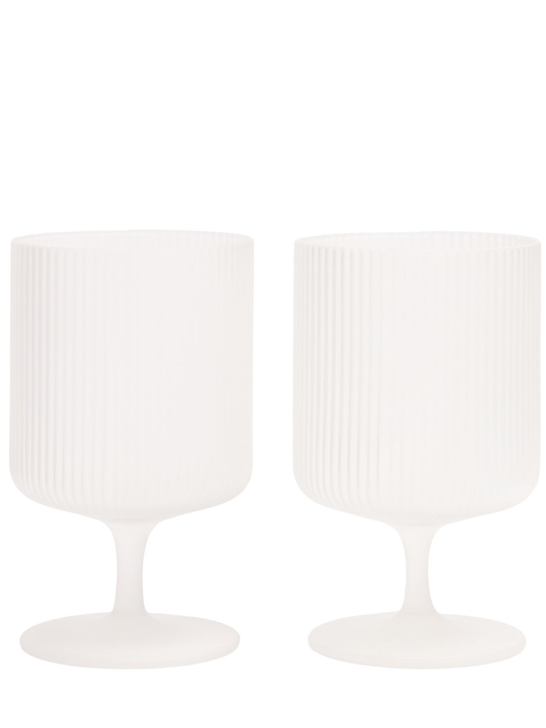 Ferm Living Set Of 2 Ripple Wine Glasses In White