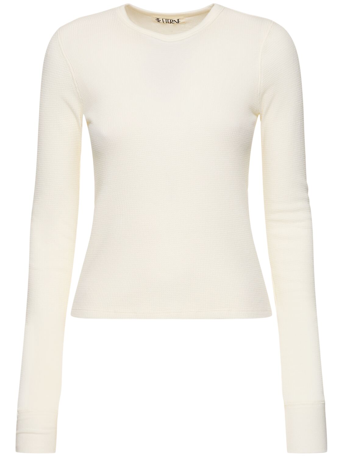 Shop Éterne Long Sleeve Thermal Jersey T-shirt In White