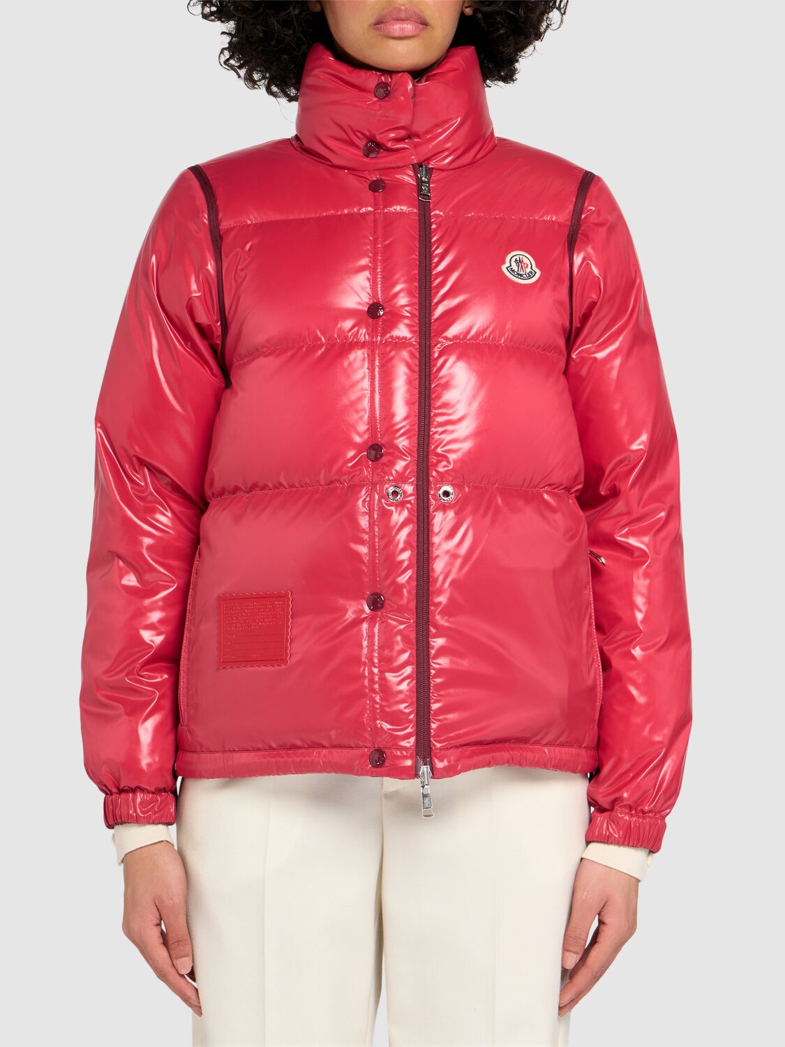 Shop Moncler Re-icons Verone Down Jacket In Bordeaux