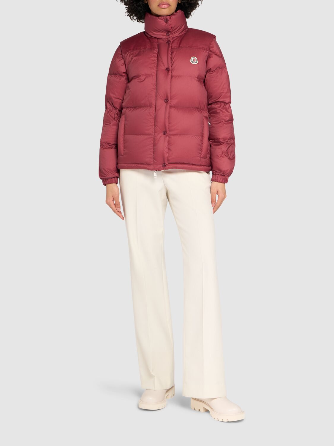 Shop Moncler Re-icons Verone Down Jacket In Bordeaux