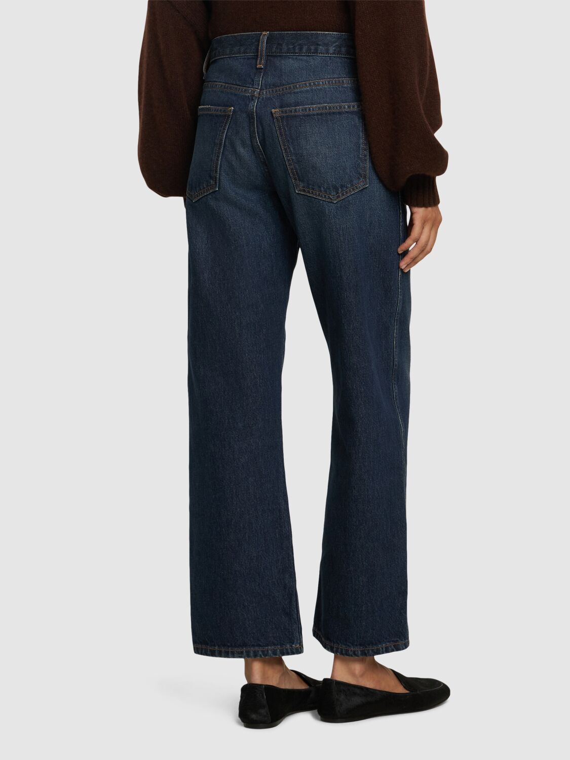 Khaite Kerrie Mid Rise Straight Jeans In Blue