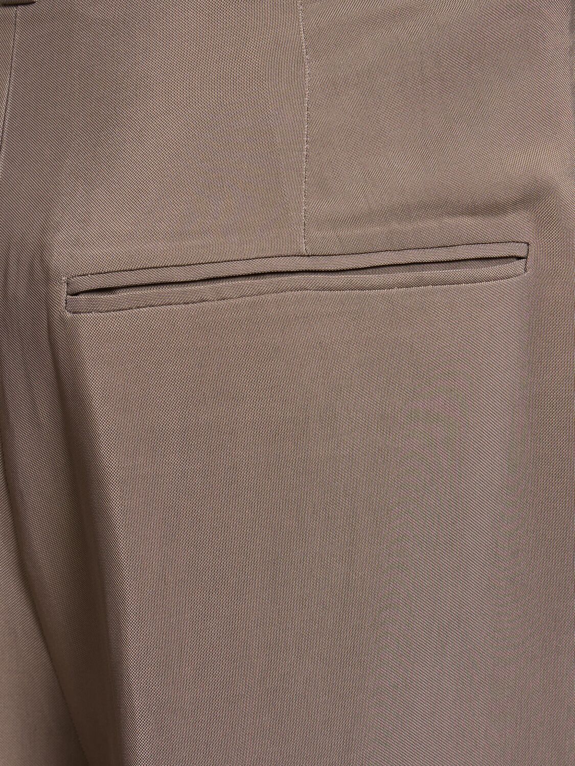 Shop Anine Bing Dolan Viscose Pants In Taupe