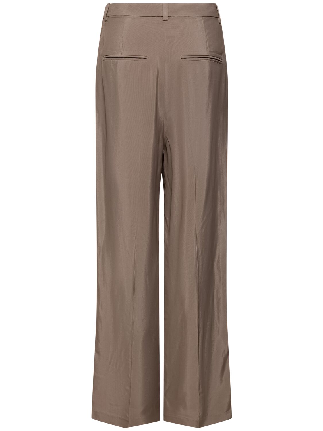 Shop Anine Bing Dolan Viscose Pants In Taupe