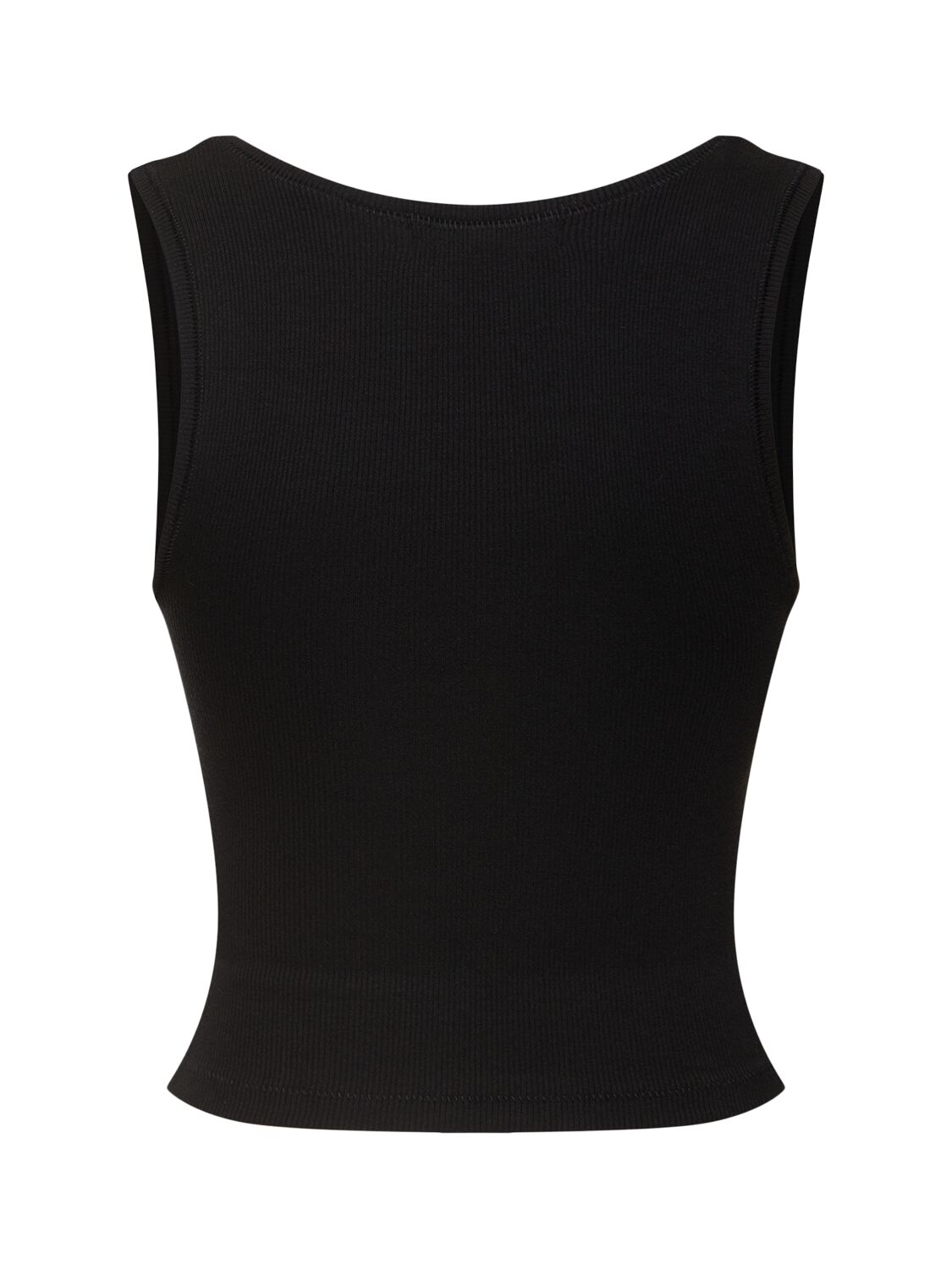 Shop Éterne Square Neck Jersey Tank Top In Black