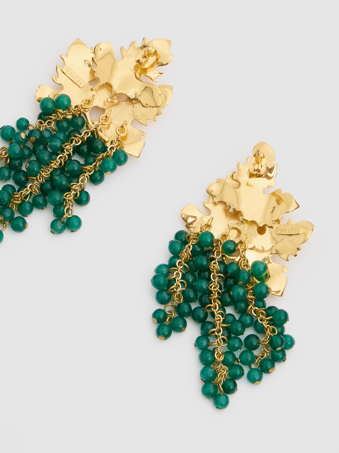 Shop Peracas Adile Drop Earrings In Green