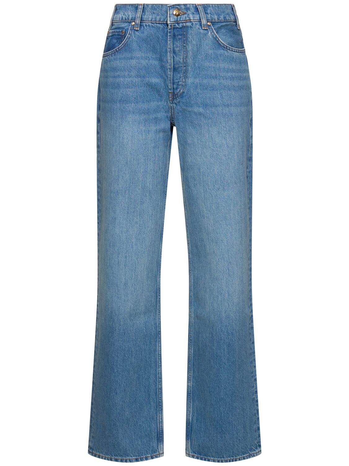 Anine Bing Gavin High Rise Straight Jeans In Blue