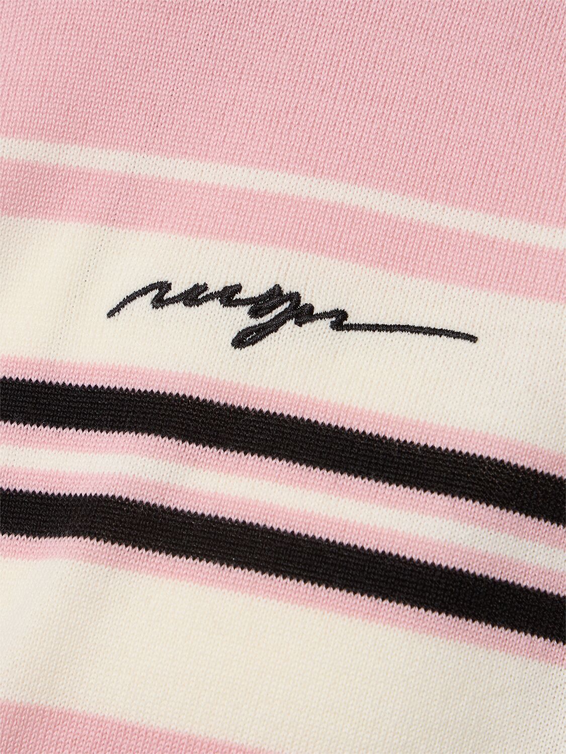 Shop Msgm Polo Neck Knit Sweater In Pink