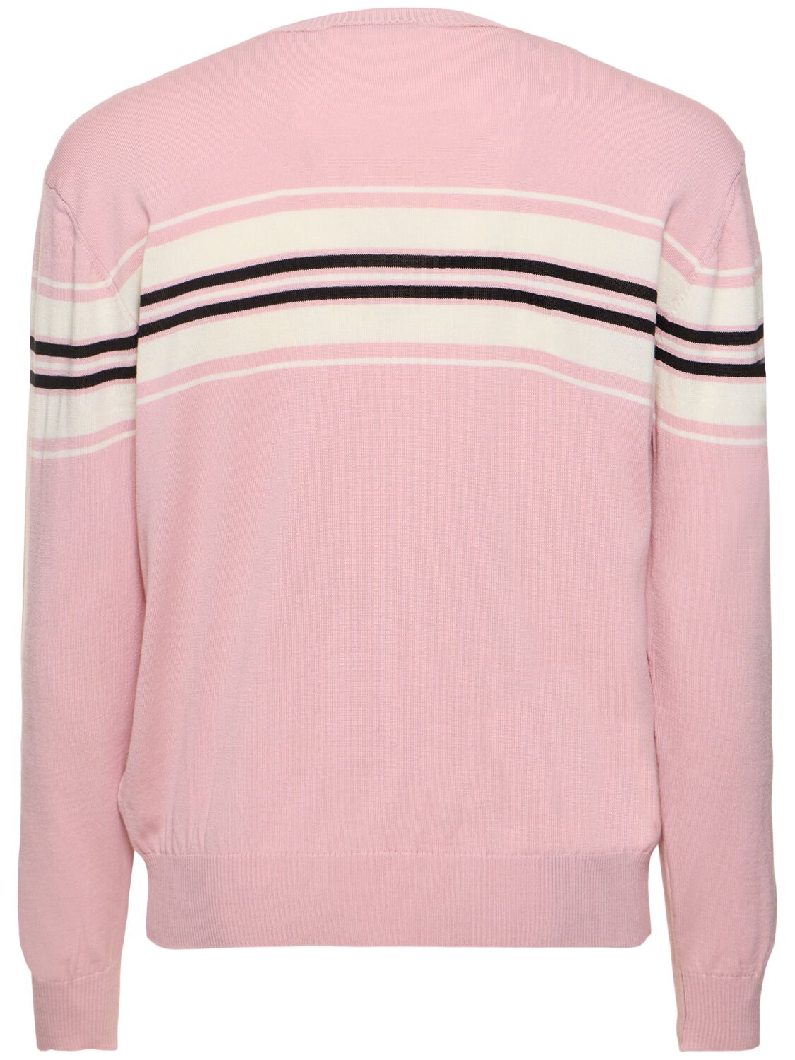 Shop Msgm Polo Neck Knit Sweater In Pink