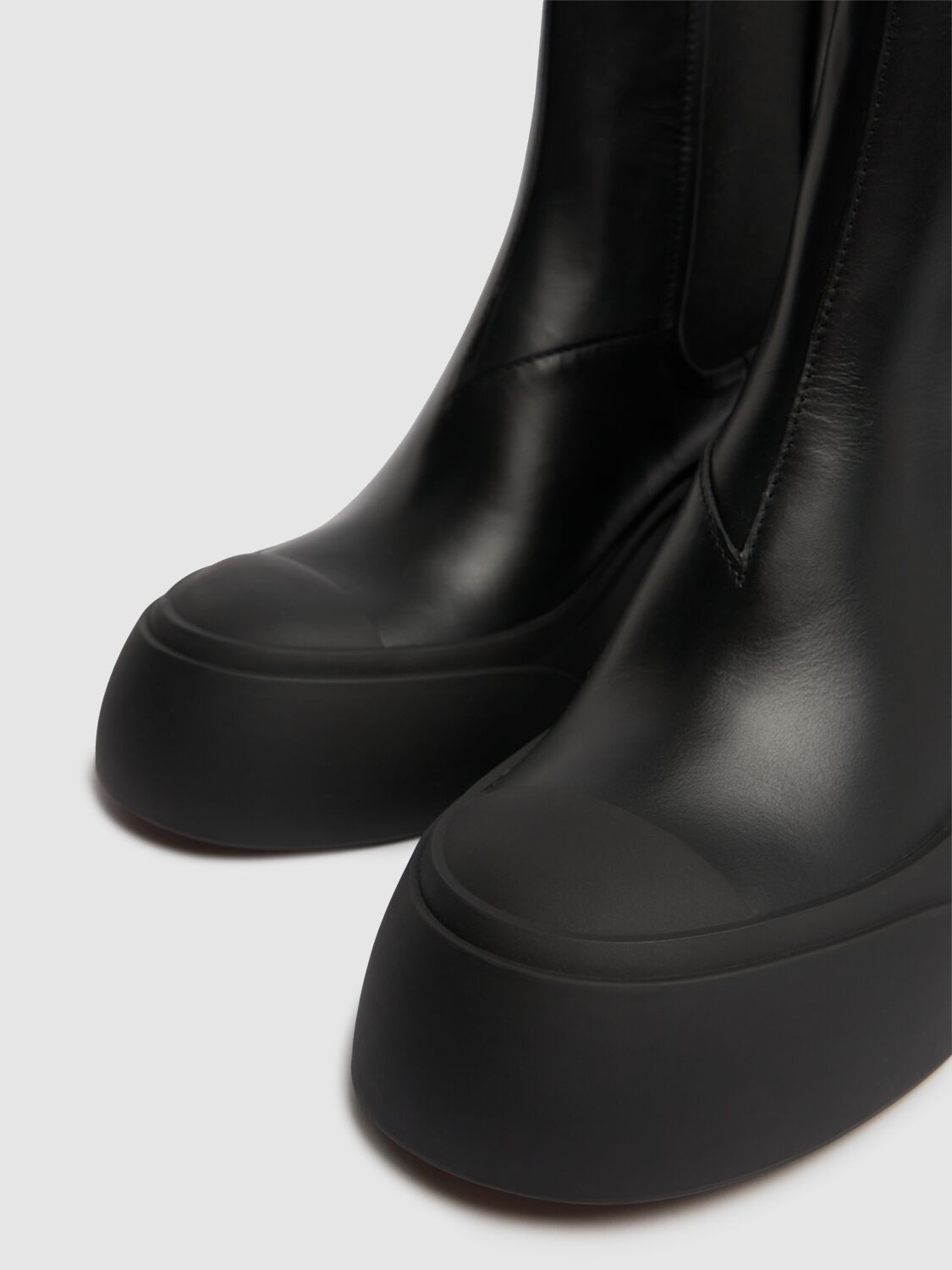 Shop Marni 60mm Leather Chelsea Boots In Black