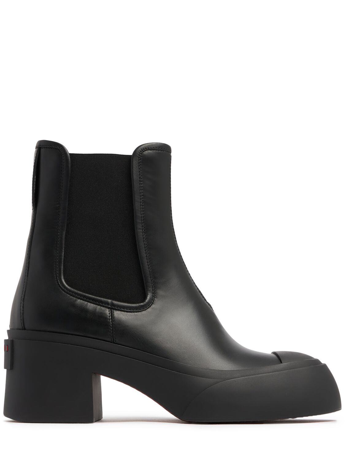 Shop Marni 60mm Leather Chelsea Boots In Black