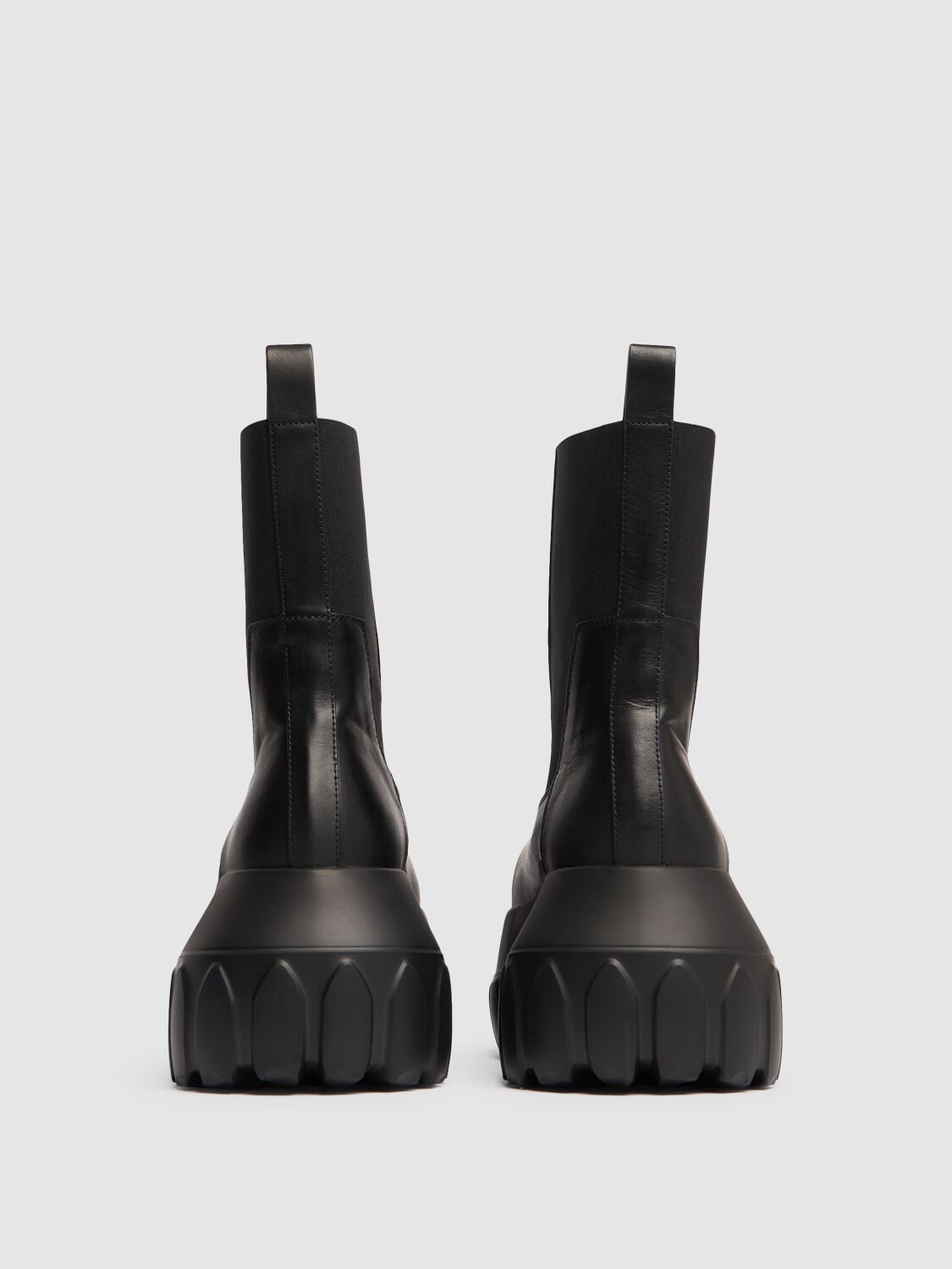 Shop Rick Owens 60mm Beatle Mega Tractor Leather Boots In Black