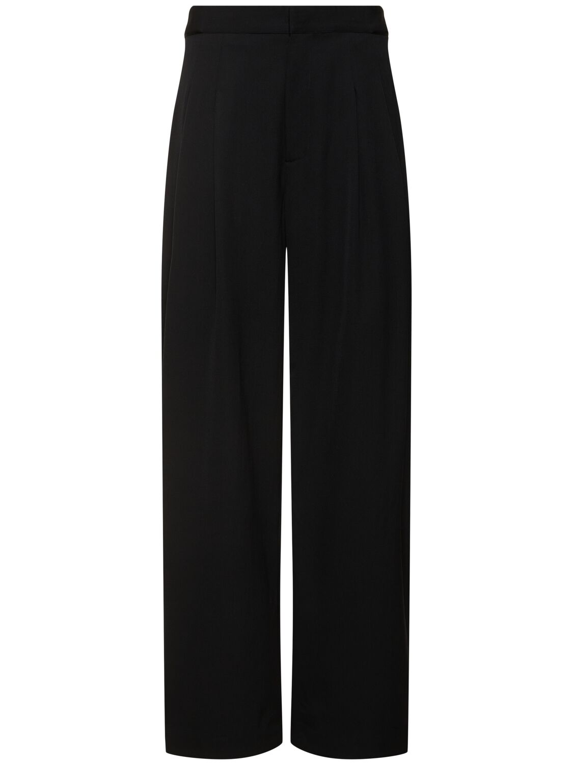 St.agni Adjustable Pleated Wool Pants In Black