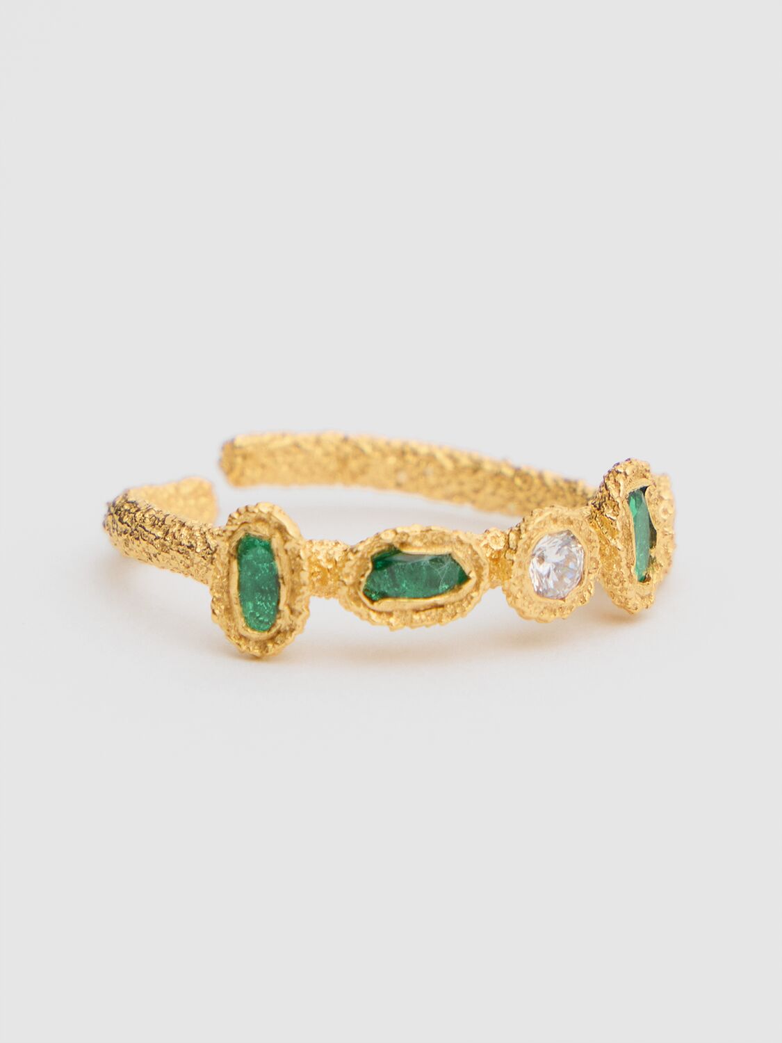 Shop Peracas Aurora Ring In Green/white