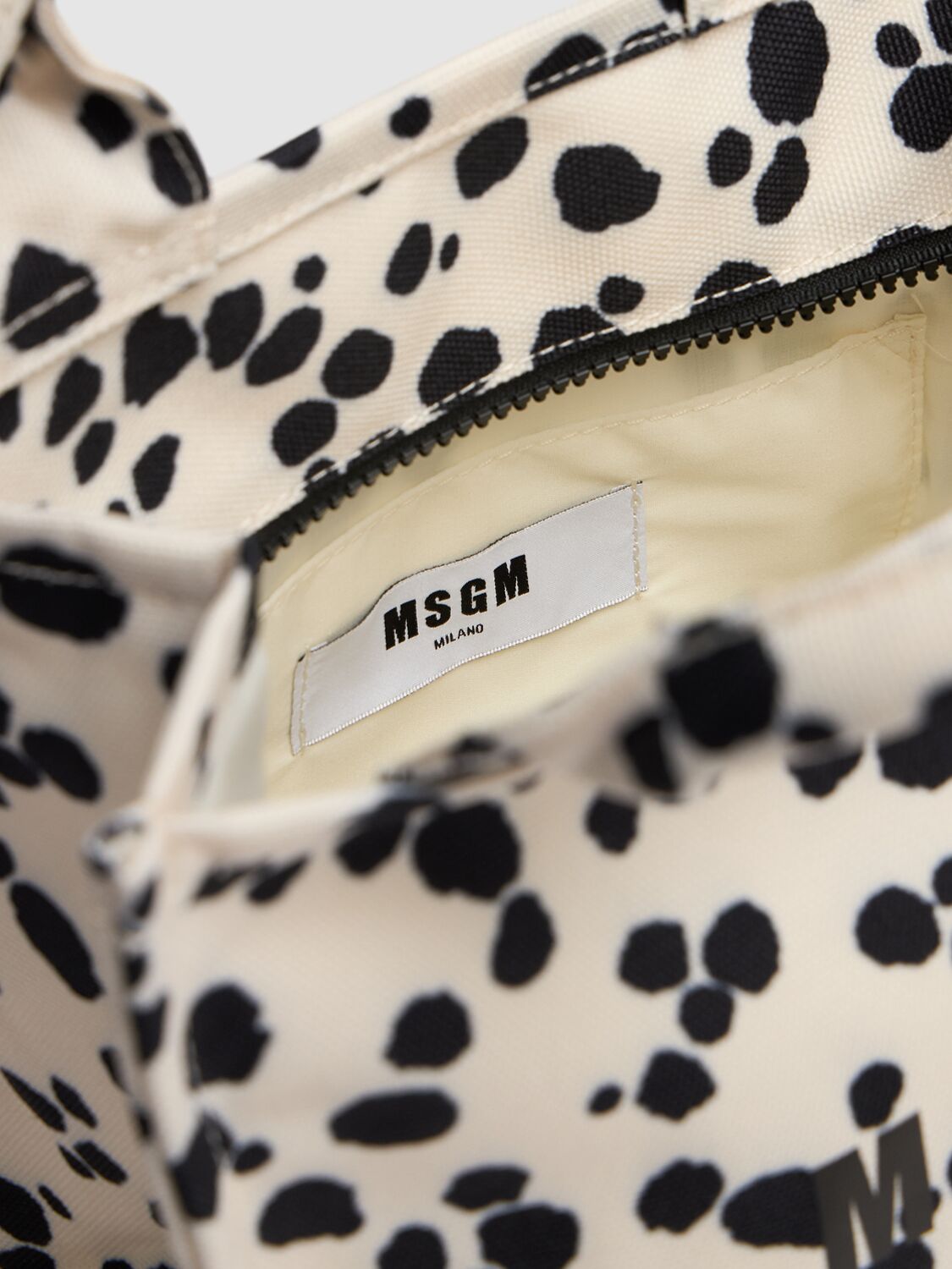 Shop Msgm Small Monogram Printed Tote Bag In White