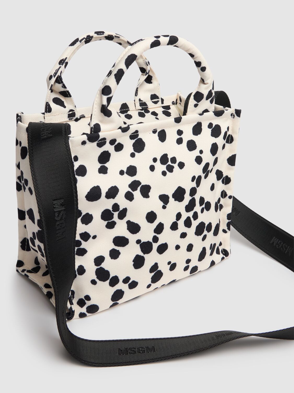 Shop Msgm Small Monogram Printed Tote Bag In White