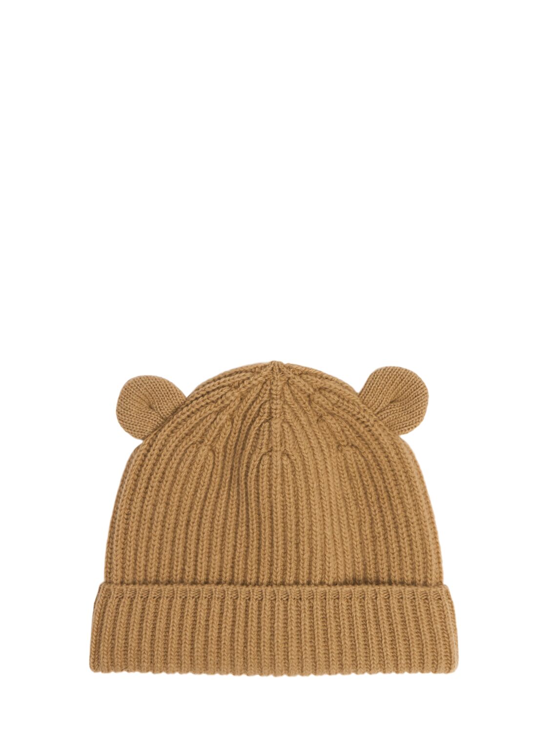 Il Gufo Wool Knit Beanie W/ Ears In Neutral