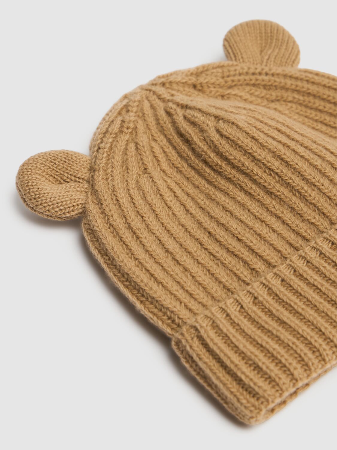 Shop Il Gufo Wool Knit Beanie W/ Ears In Beige