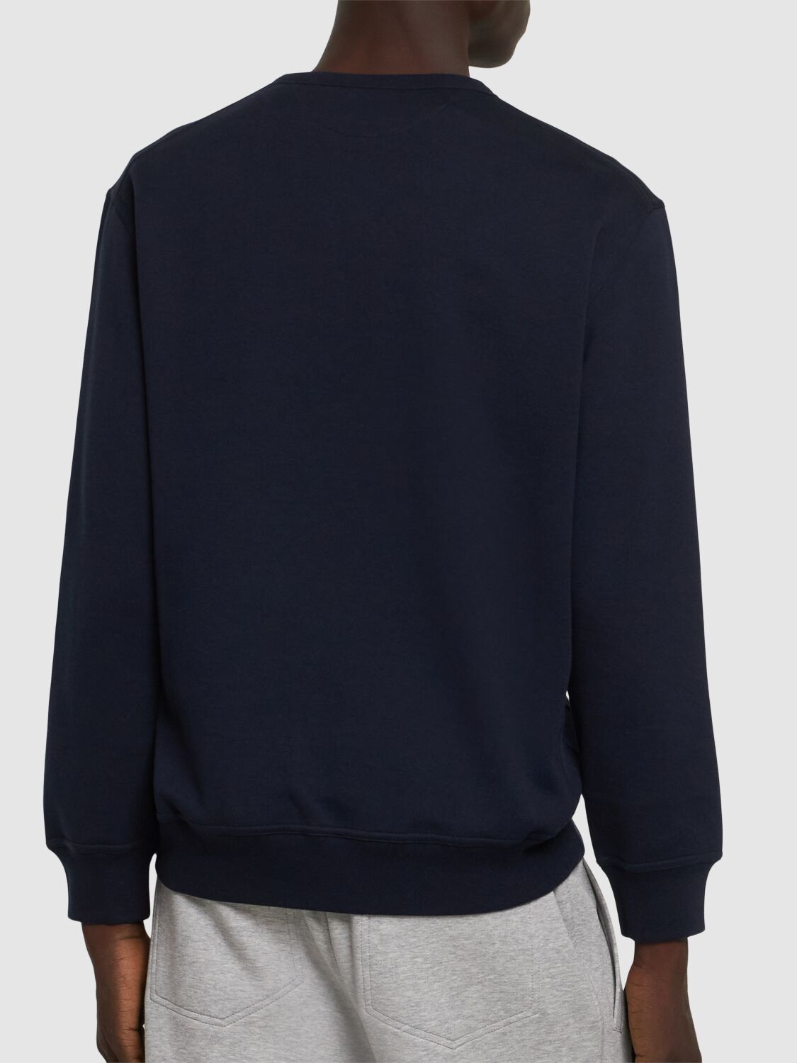 Shop Brunello Cucinelli Fine Crewneck Sweatshirt In Blue Cobalt