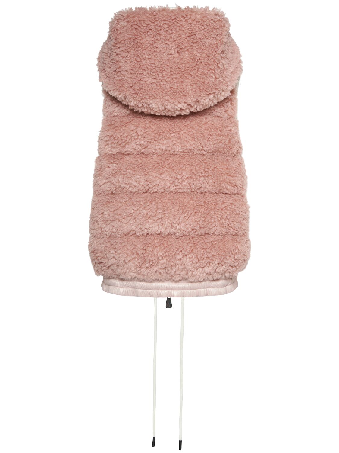 Shop Moncler Padded Teddy Zip-up Down Vest In Pink