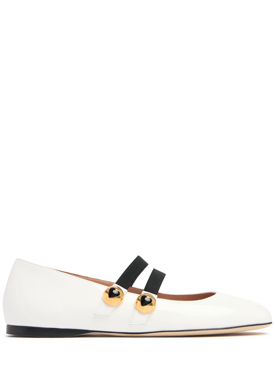 Moschino 5mm Patent Leather Flats In White