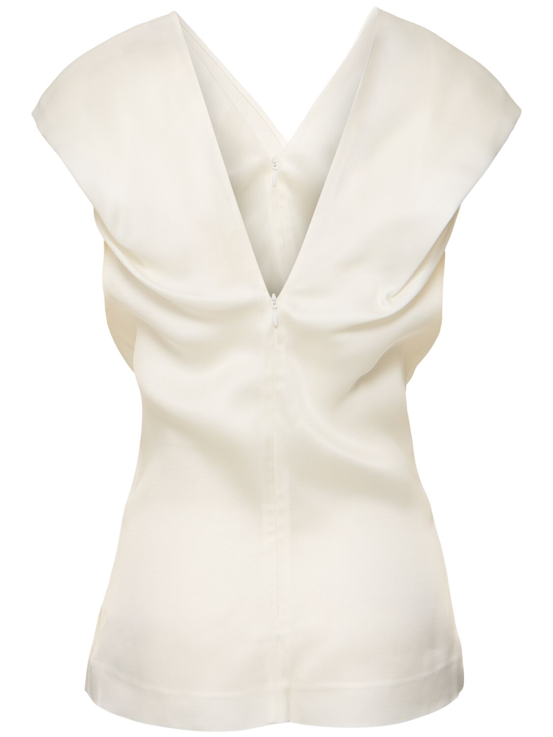 Shop Khaite Ami Silk Satin Top In White