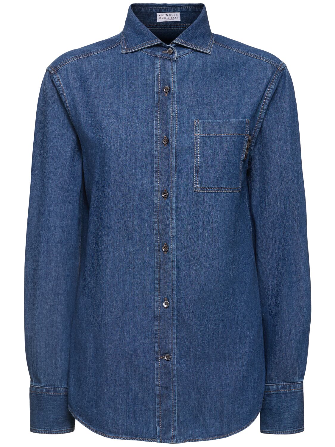 Shop Brunello Cucinelli Denim Shirt In Blue