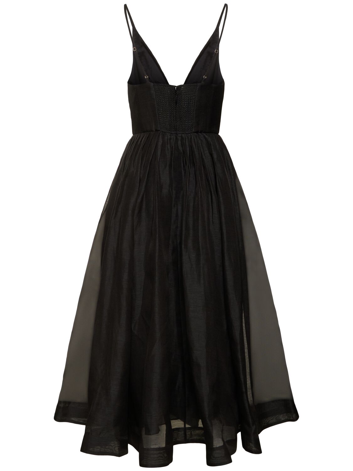 Shop Zimmermann Illustration Organza Midi Dress In Black