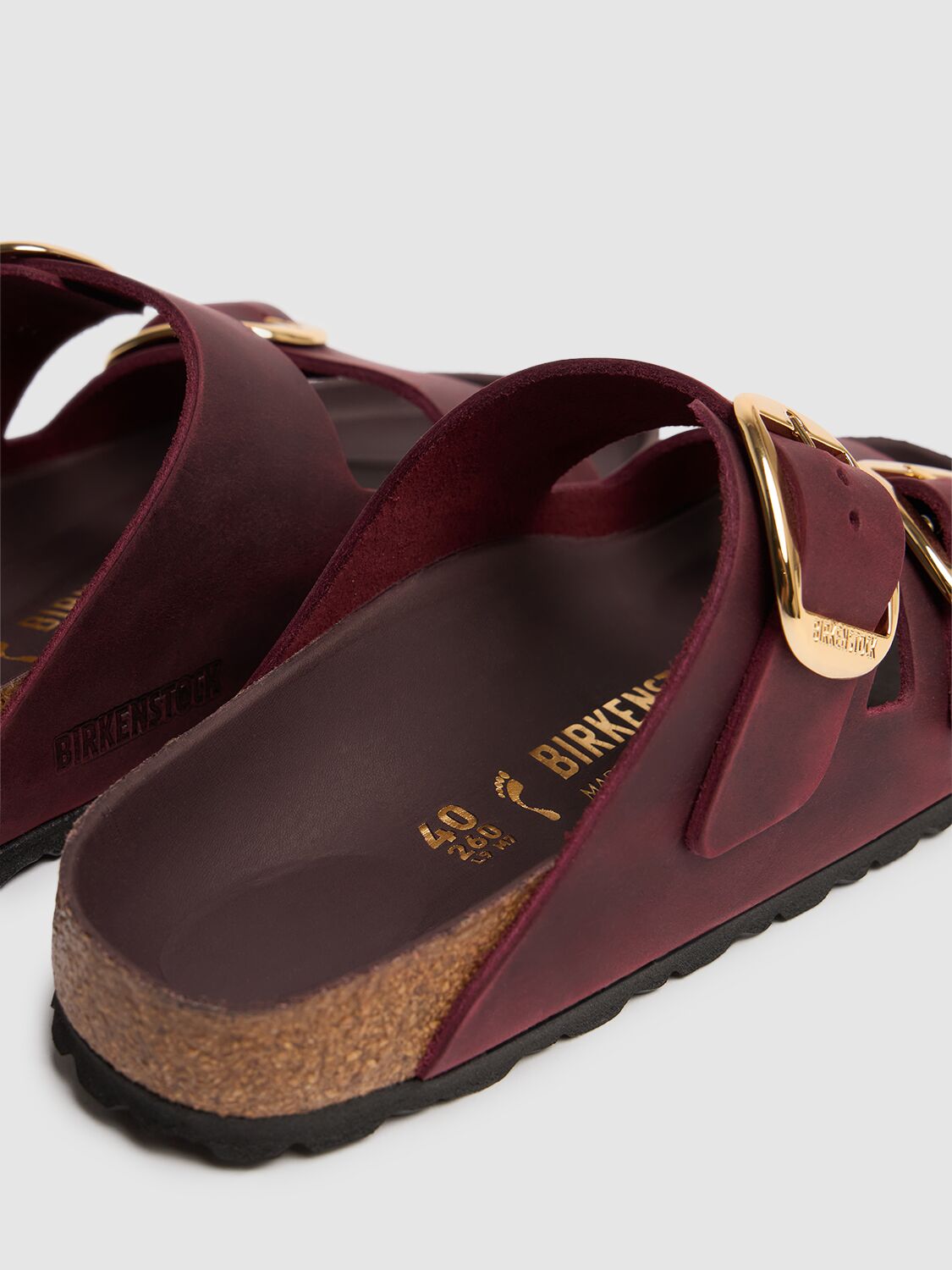 Shop Birkenstock Arizona Big Buckle Sandals In Burgundy