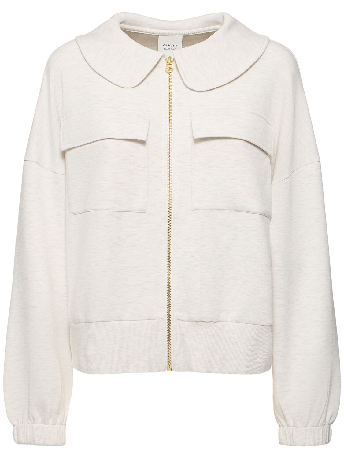 Varley Lisburn Zip-up Sweatshirt In Ivory Marl