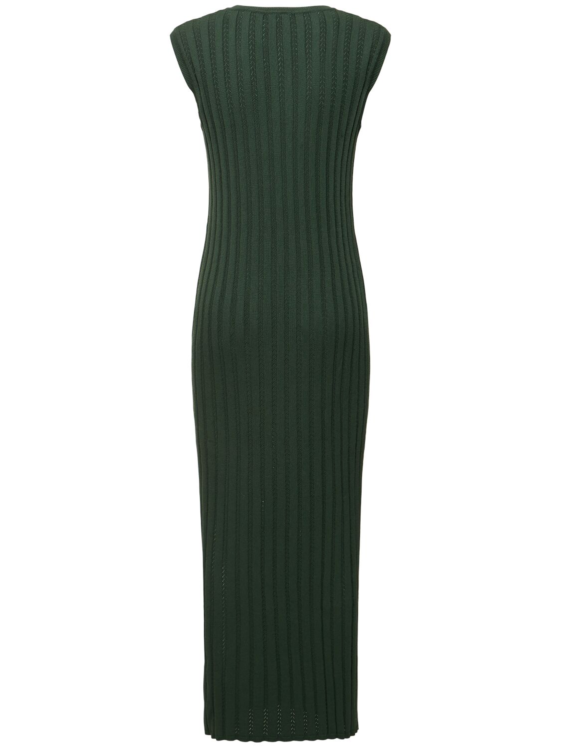 Shop Varley Christine Cotton Knit Maxi Dress In Forest Glade