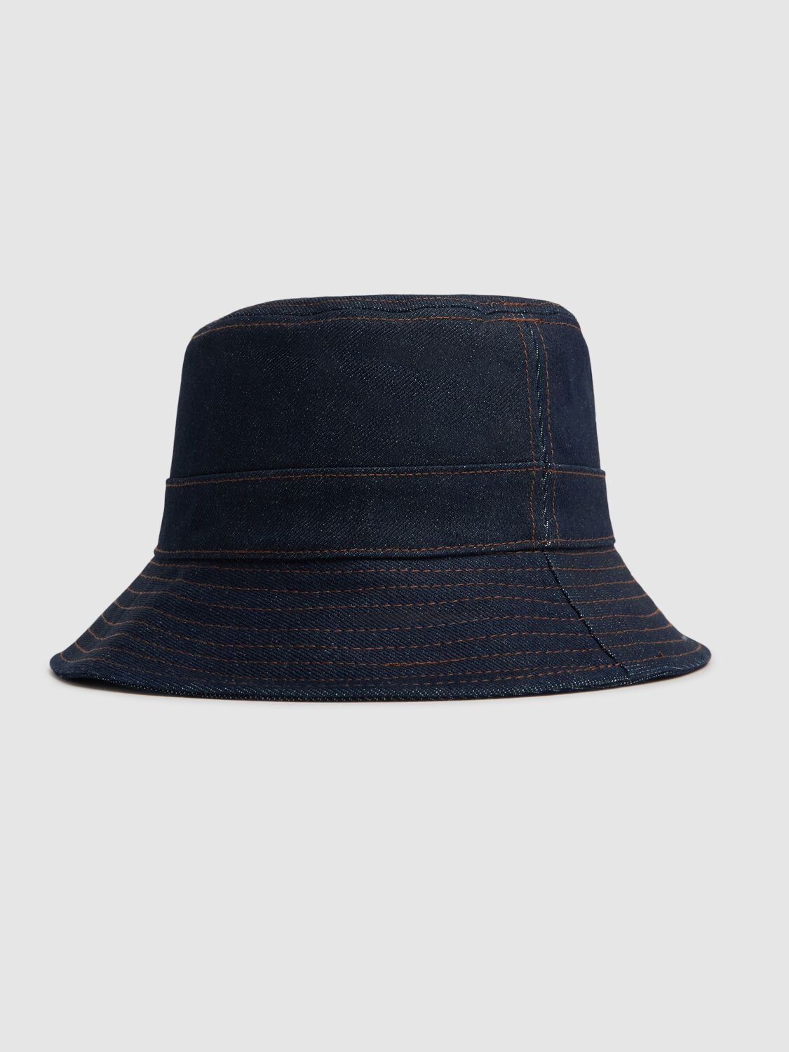 GANNI SIGNATURE RECYCLED DENIM BUCKET HAT 