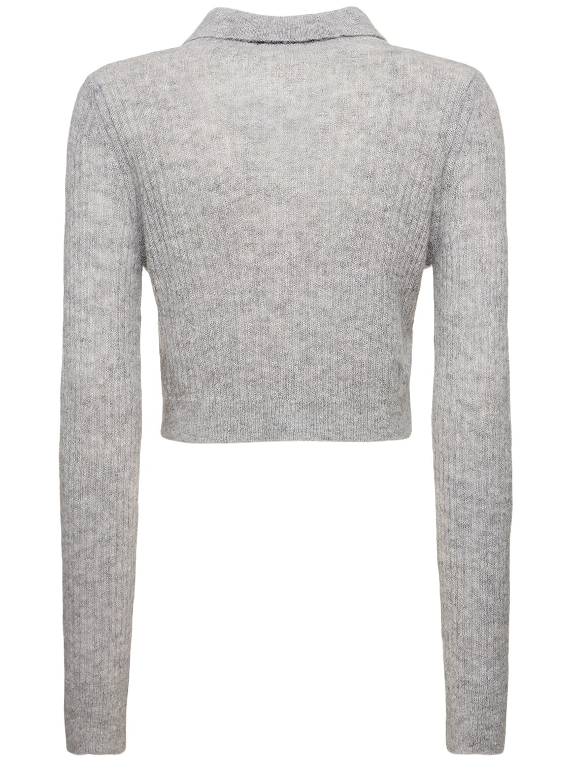 Shop Cecilie Bahnsen Jaqueline Cropped Cardigan In Grey