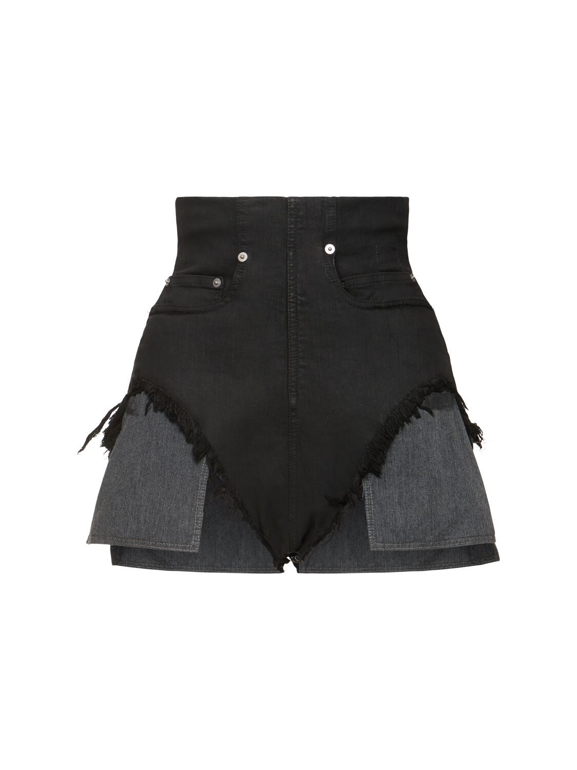 Rick Owens Drkshdw Dirt Denim Cutoff Shorts In Black