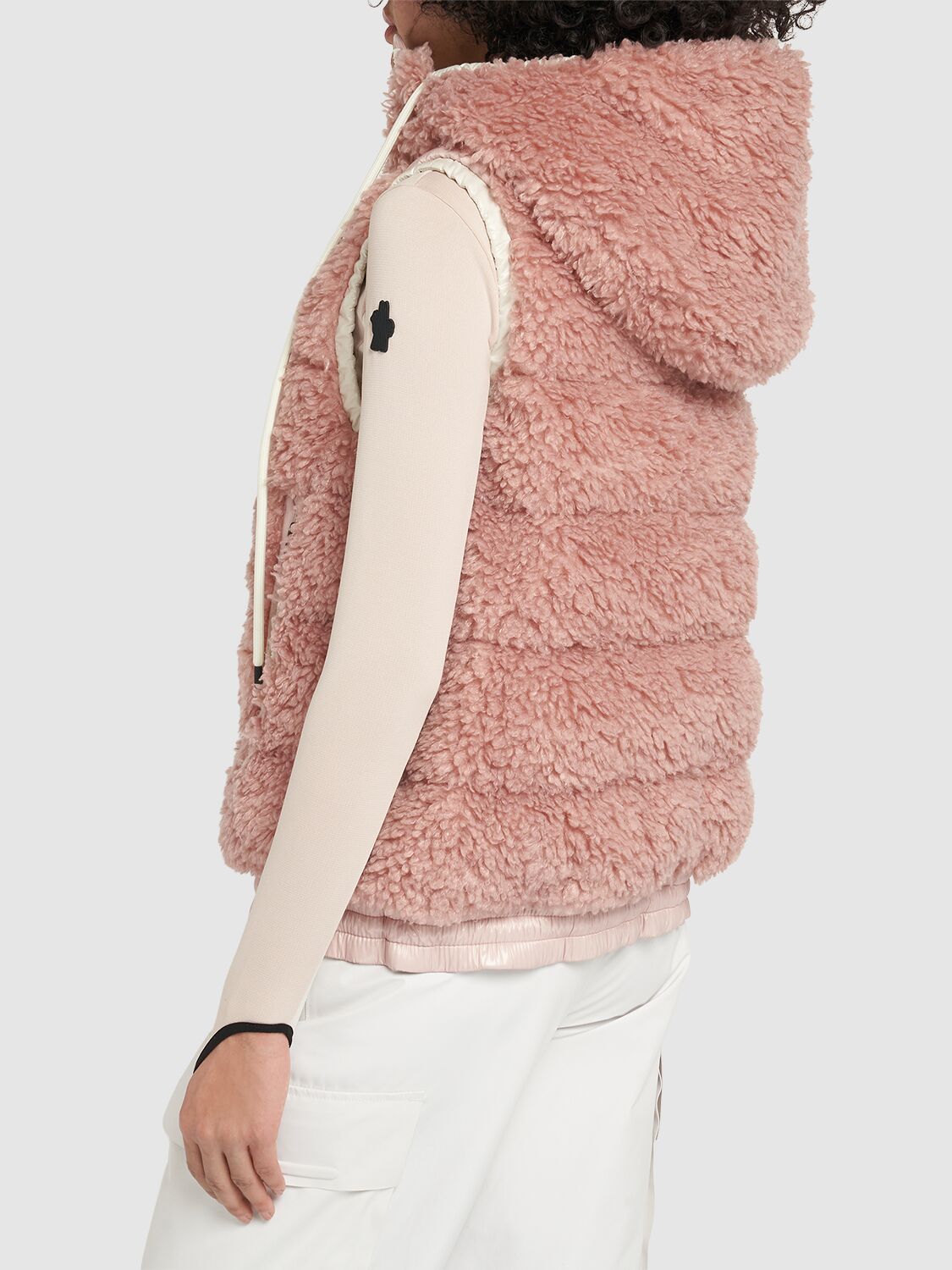 MONCLER PADDED TEDDY ZIP-UP DOWN VEST 