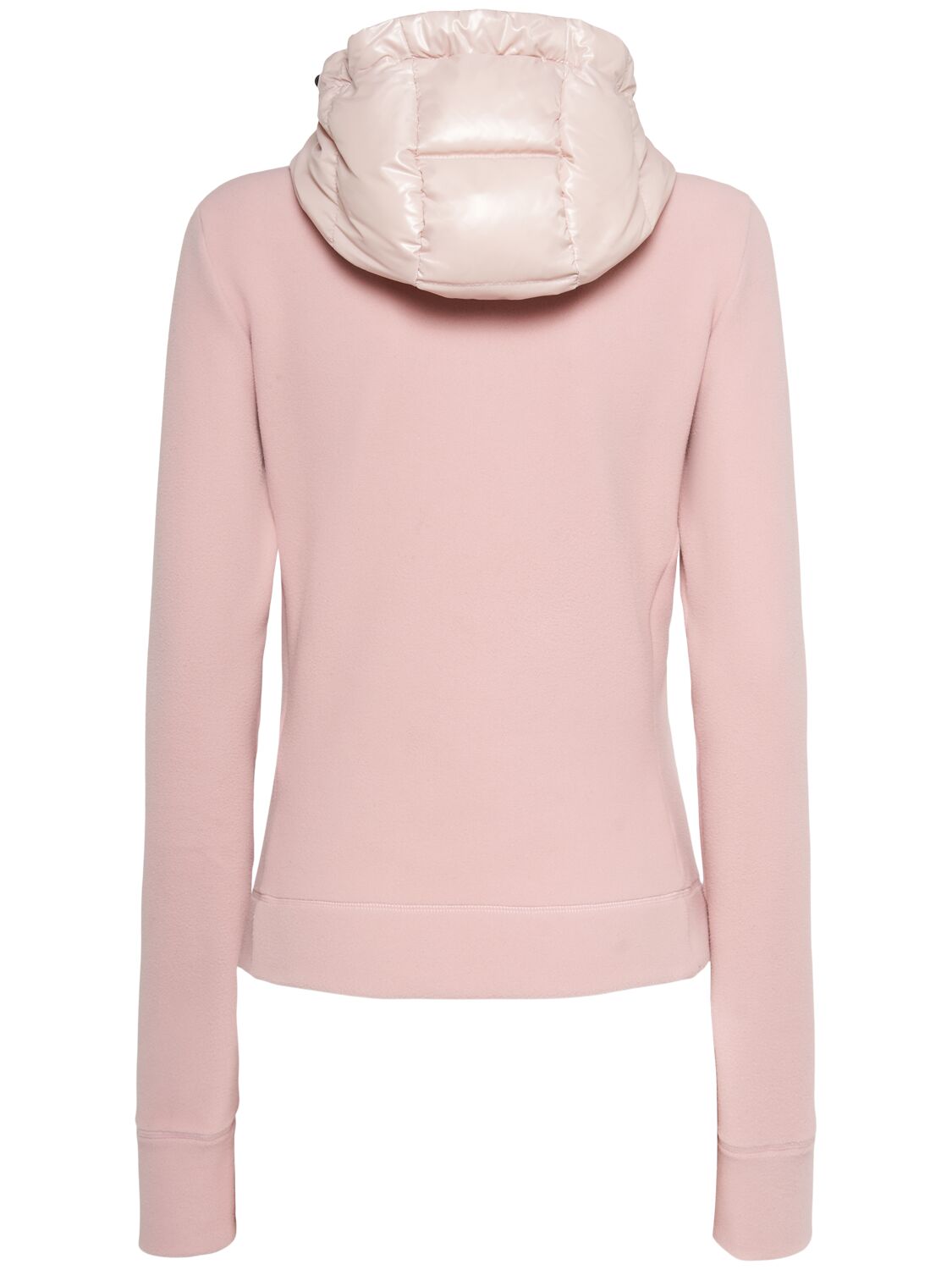 Shop Moncler Zip-up Nylon Down Cardigan In Pink