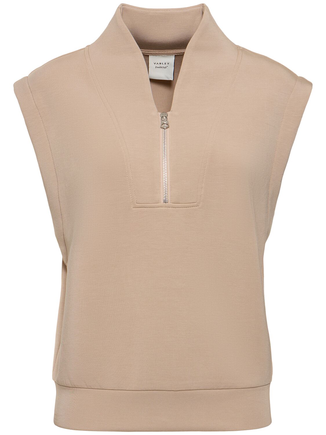 Varley Loretta Half Zip Vest In Light Taupe