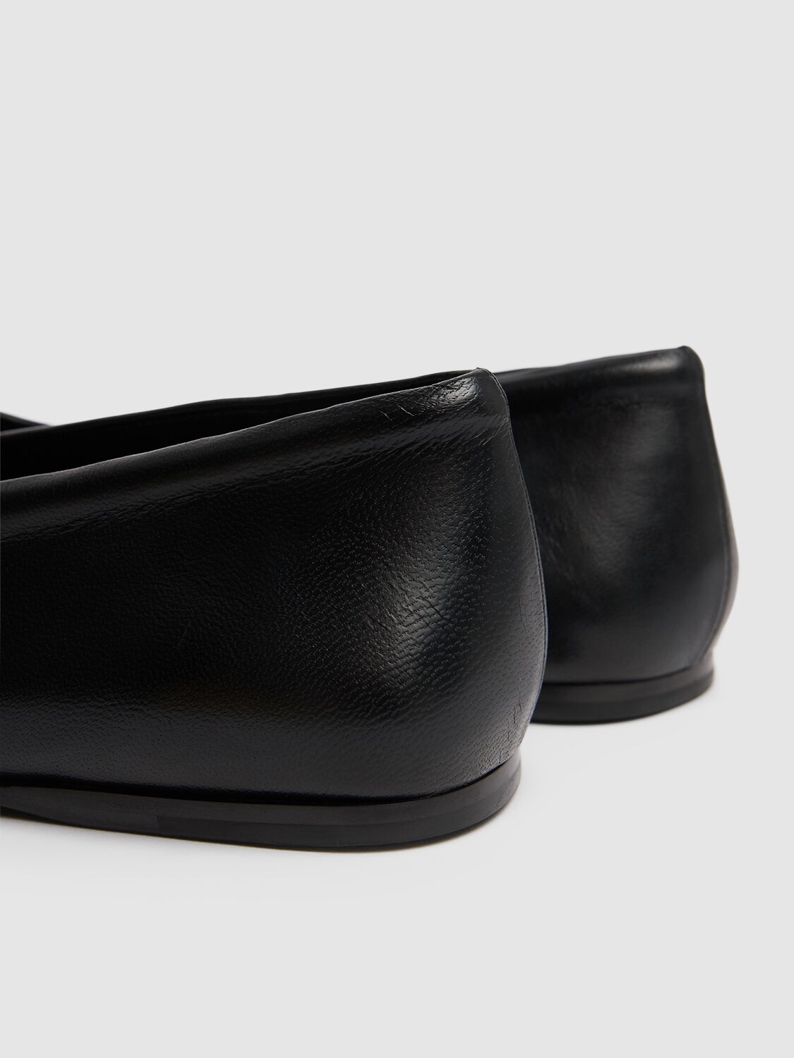 Shop Marni 5mm Leather Flats Ballerina In Black