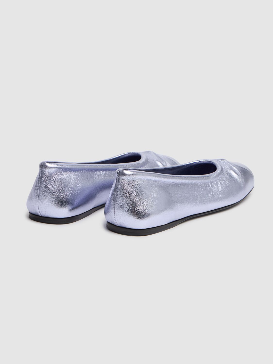 Shop Marni 5mm Leather Flats Ballerina In Light Blue