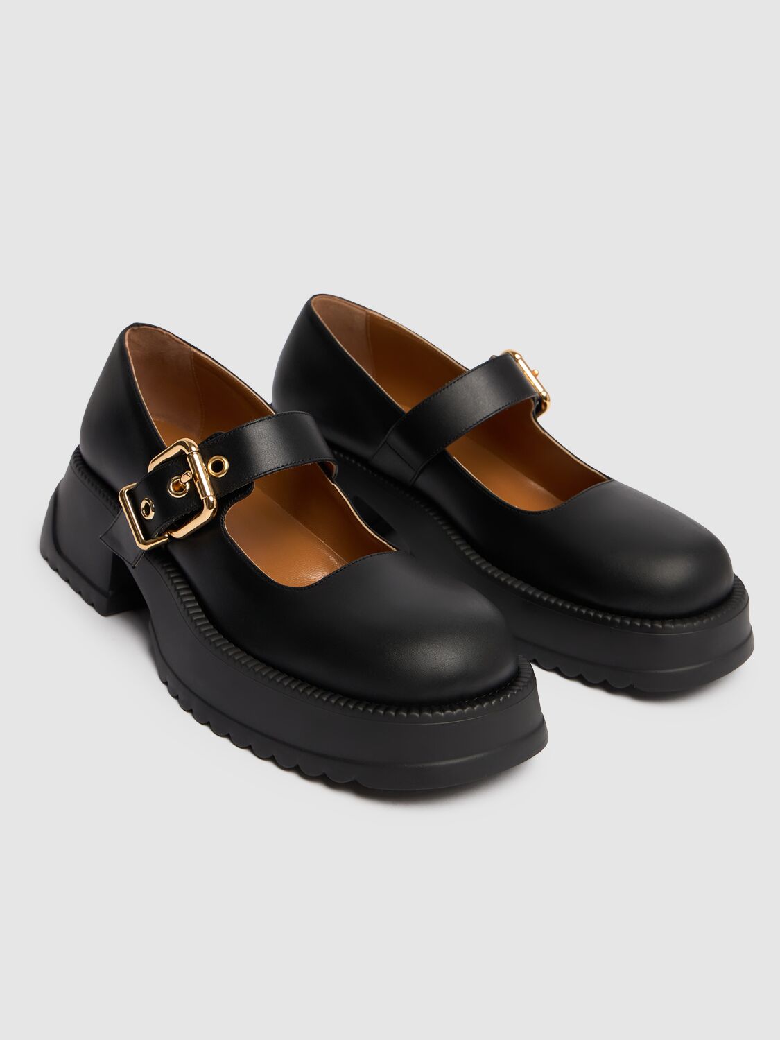 Shop Marni 50mm Mary Jane High Loafers In Black