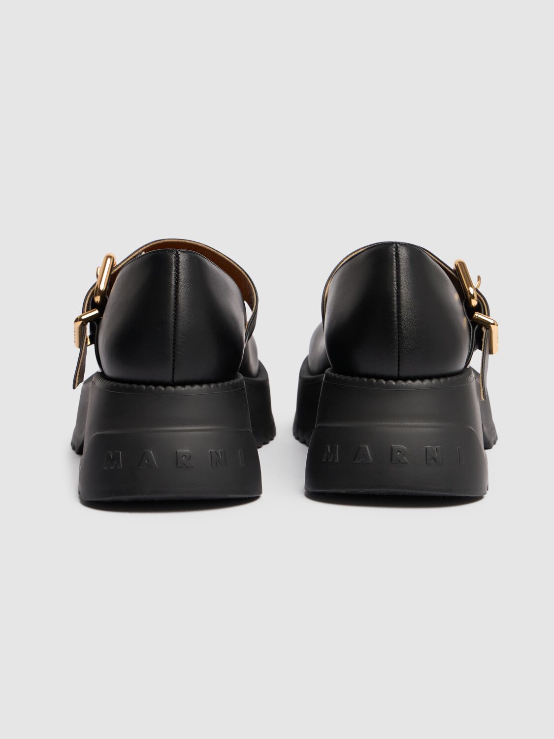 Shop Marni 50mm Mary Jane High Loafers In Black