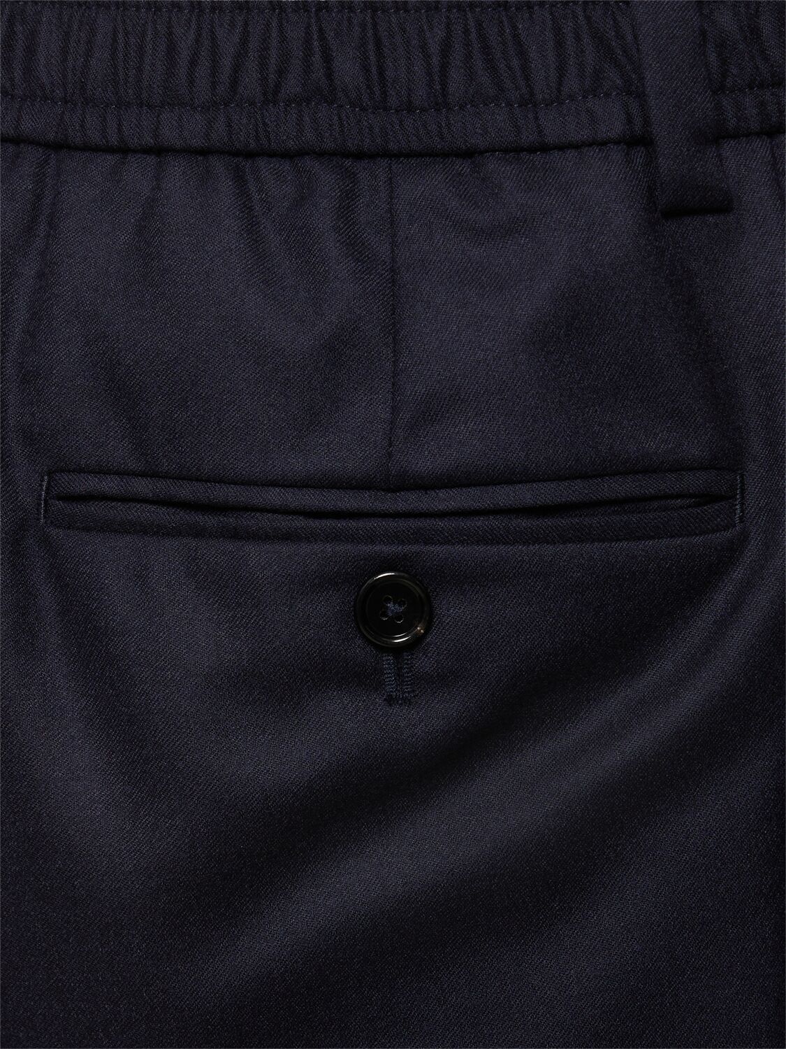 Shop Dolce & Gabbana Wool Flannel Pants In Dark Blue