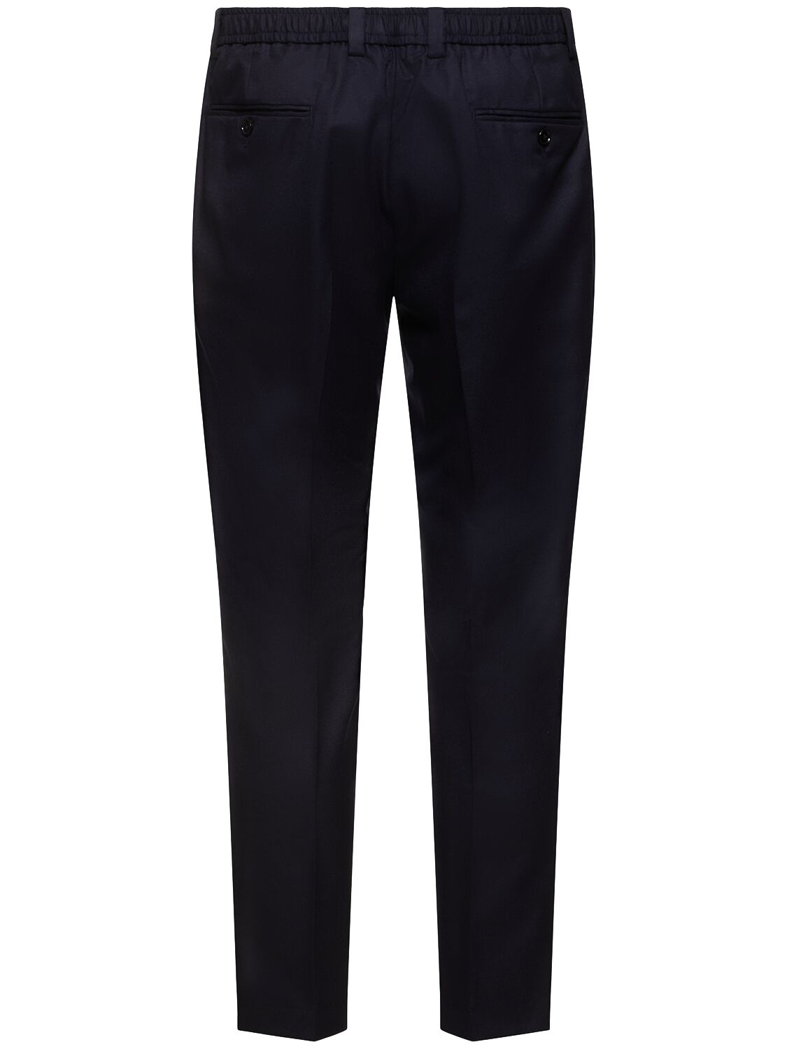 Shop Dolce & Gabbana Wool Flannel Pants In Dark Blue