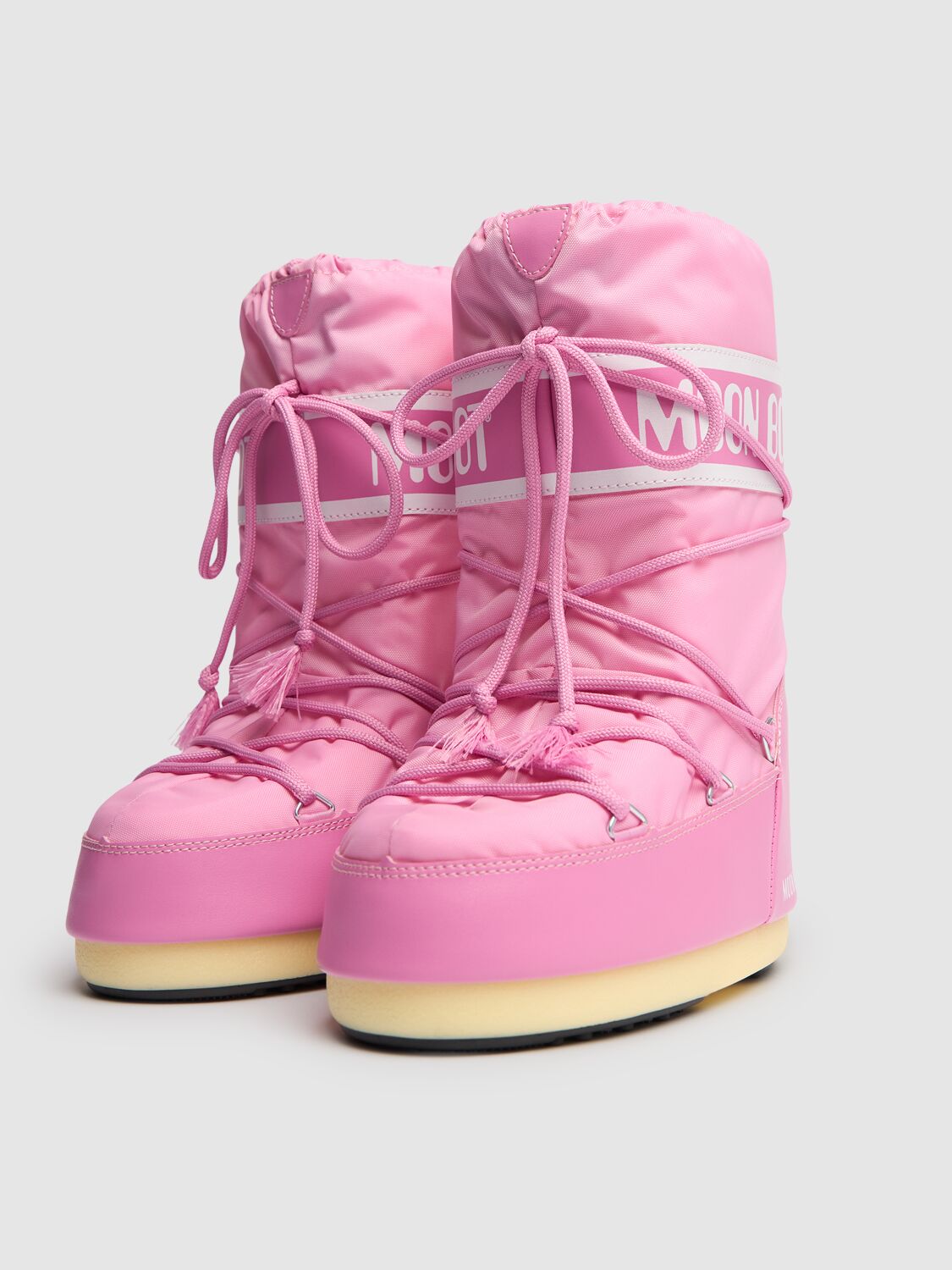 Shop Moon Boot Icon Tall Nylon Snow Boots In Pink