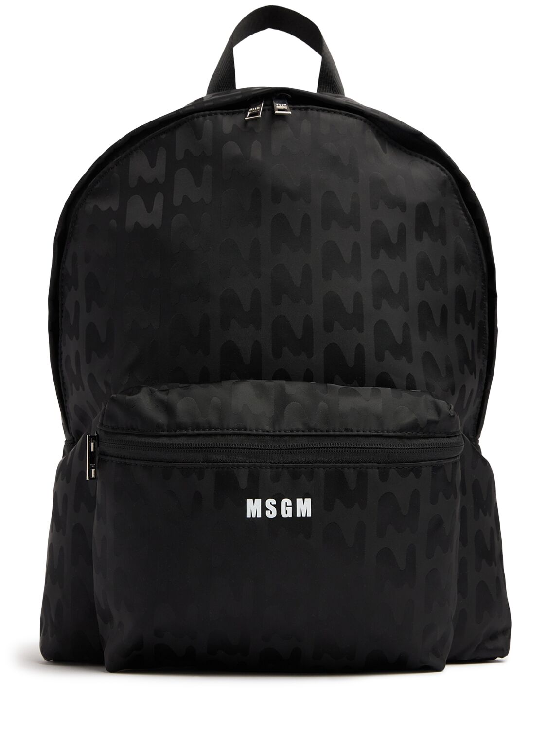 Msgm Monogram Backpack In Black