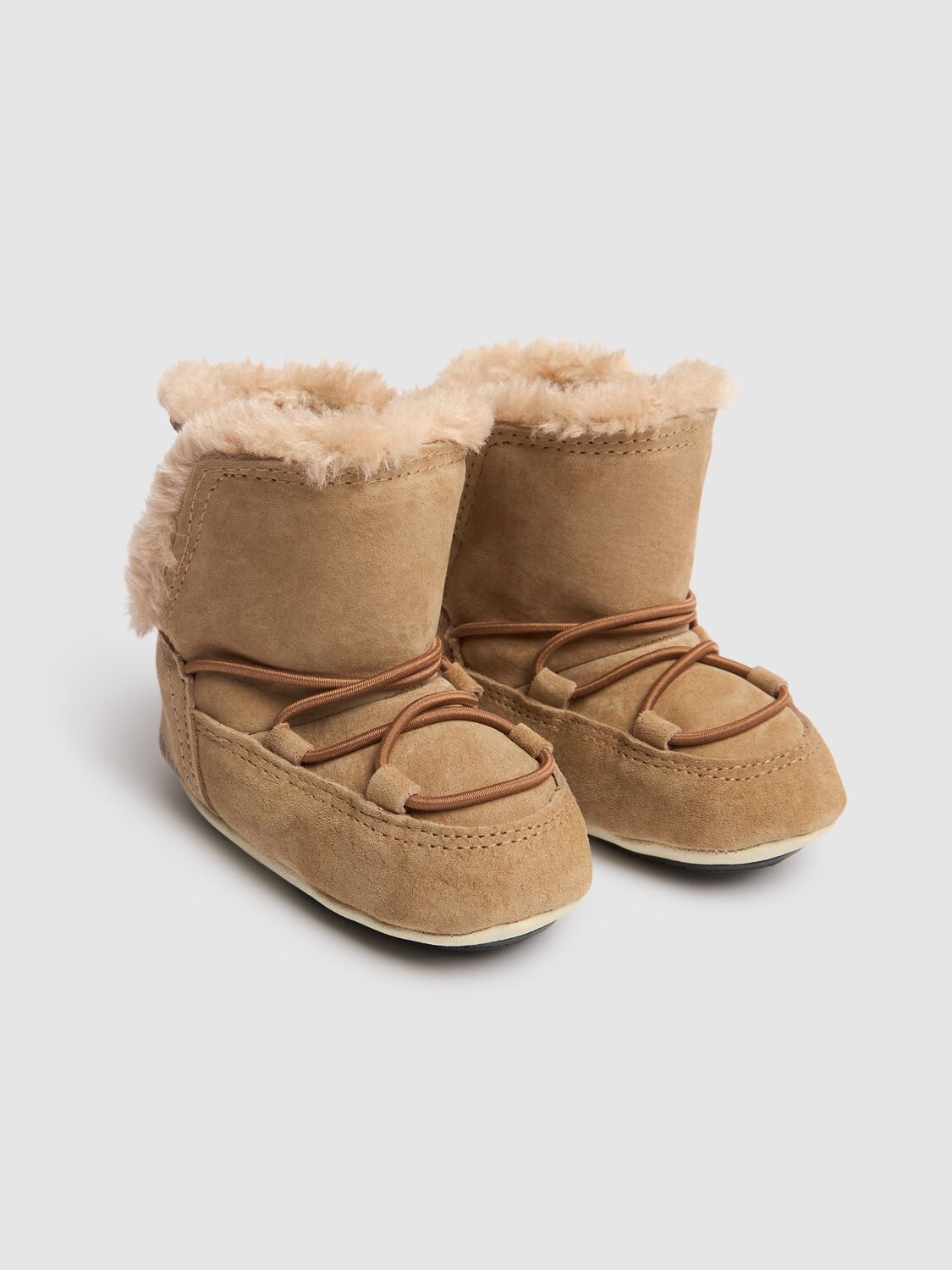 Shop Moon Boot Suede Pre-walker Boots In Light Brown