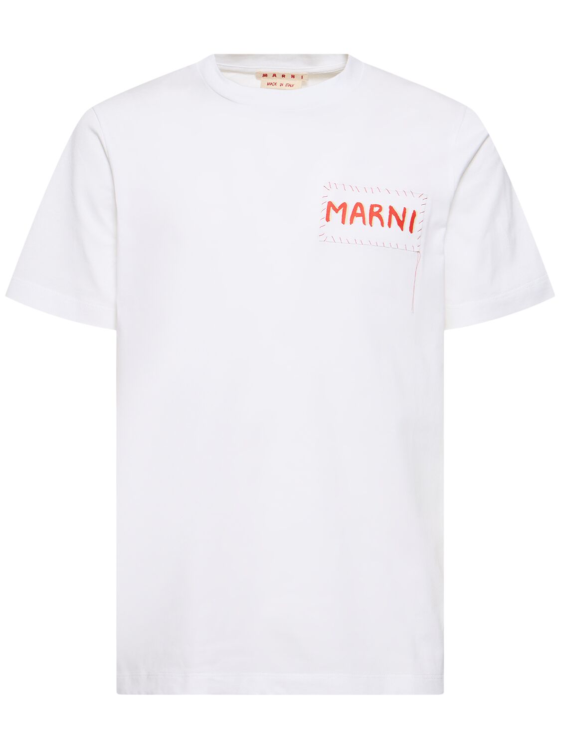 Shop Marni Plain Cotton Knit T-shirt In White